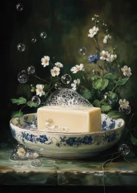 An enchanting scene of soap and flowers in harmony.-7