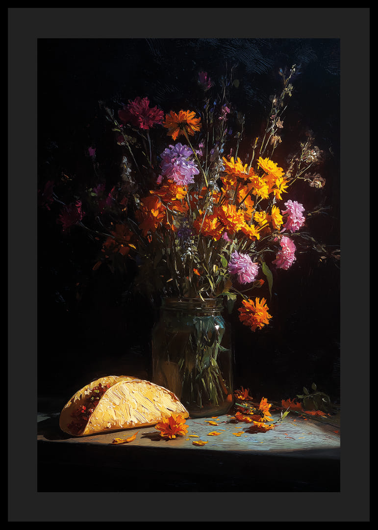 Színes virágok és egy félhomályban sült taco rejtélyt teremt.-12