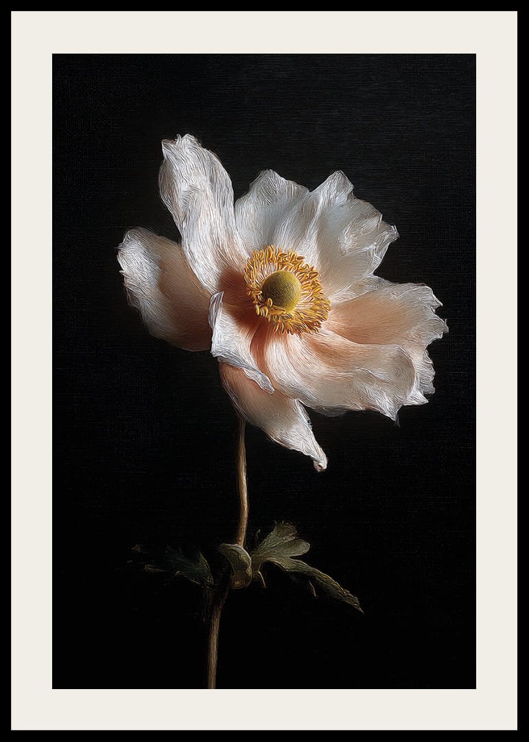 Yksinäinen kukka loistaa tummaa taivasta vasten.-12