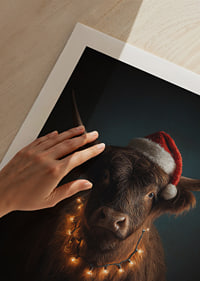 Christmas spirit spreads with a charming cow in a Santa hat.-9