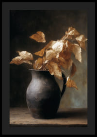 Des feuilles dorées dans un pot rustique ajoutent de la chaleur et du style.-4