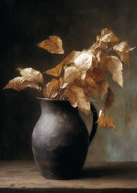 Golden leaves in a rustic pot add warmth and style.-7