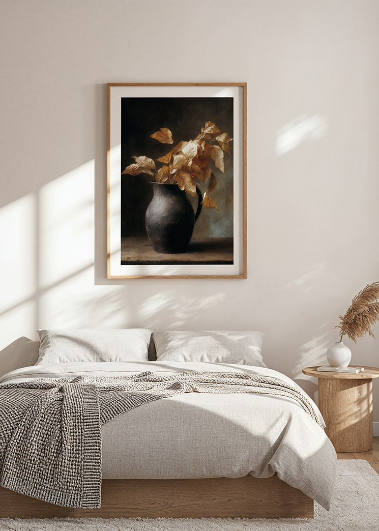Golden leaves in a rustic pot add warmth and style.-12