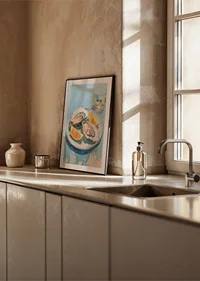 Delicious oysters with citrus on a light blue background.-8
