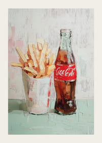 De klassieke combinatie van friet en frisdrank.-3