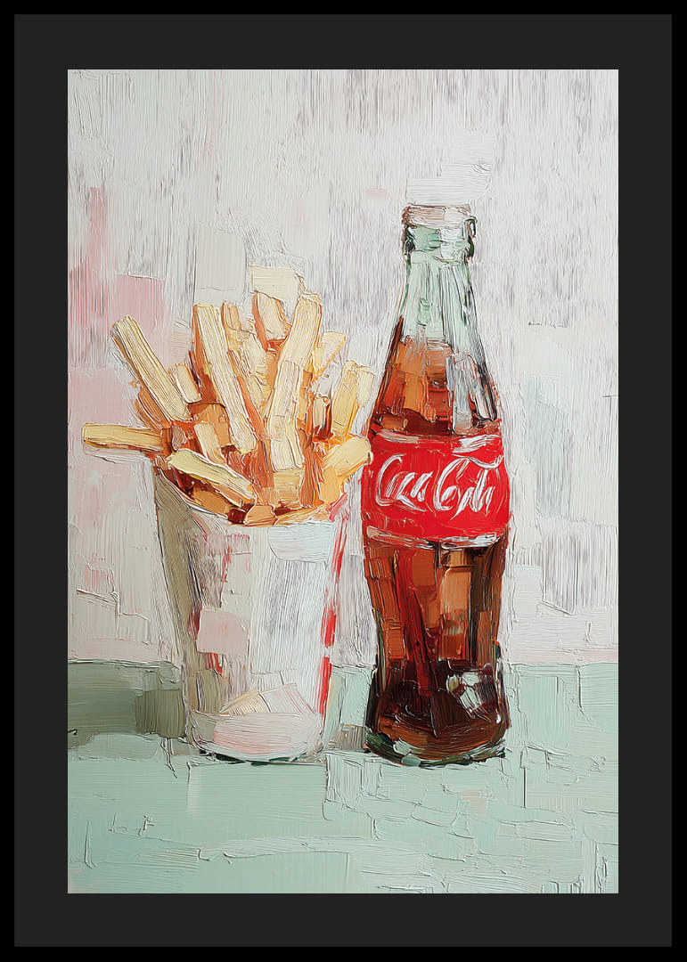 De klassieke combinatie van friet en frisdrank.-12