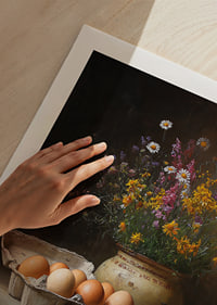 A still life of eggs and flowers gives a rustic charm.-9