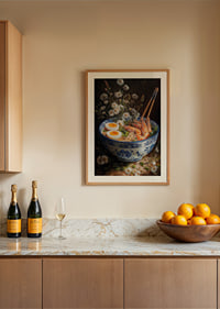 A bowl of ramen surrounded by flowers creates magic and elegance.-8