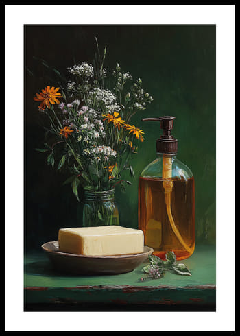 Poster Vintage Flowers And Soap