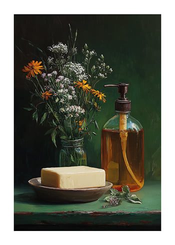 Póster Vintage Flowers And Soap
