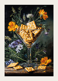 A tasteful fusion of flowers and biscuits in vibrant elegance.-3