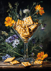 A tasteful fusion of flowers and biscuits in vibrant elegance.-7