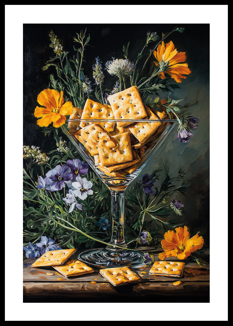 A tasteful fusion of flowers and biscuits in vibrant elegance.-12