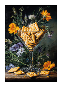 A tasteful fusion of flowers and biscuits in vibrant elegance.-1