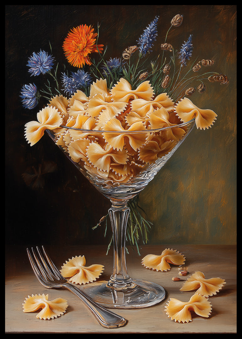Pasta romance in an elegant glass creates a warm style.-12