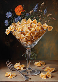 Pasta romance in an elegant glass creates a warm style.-7