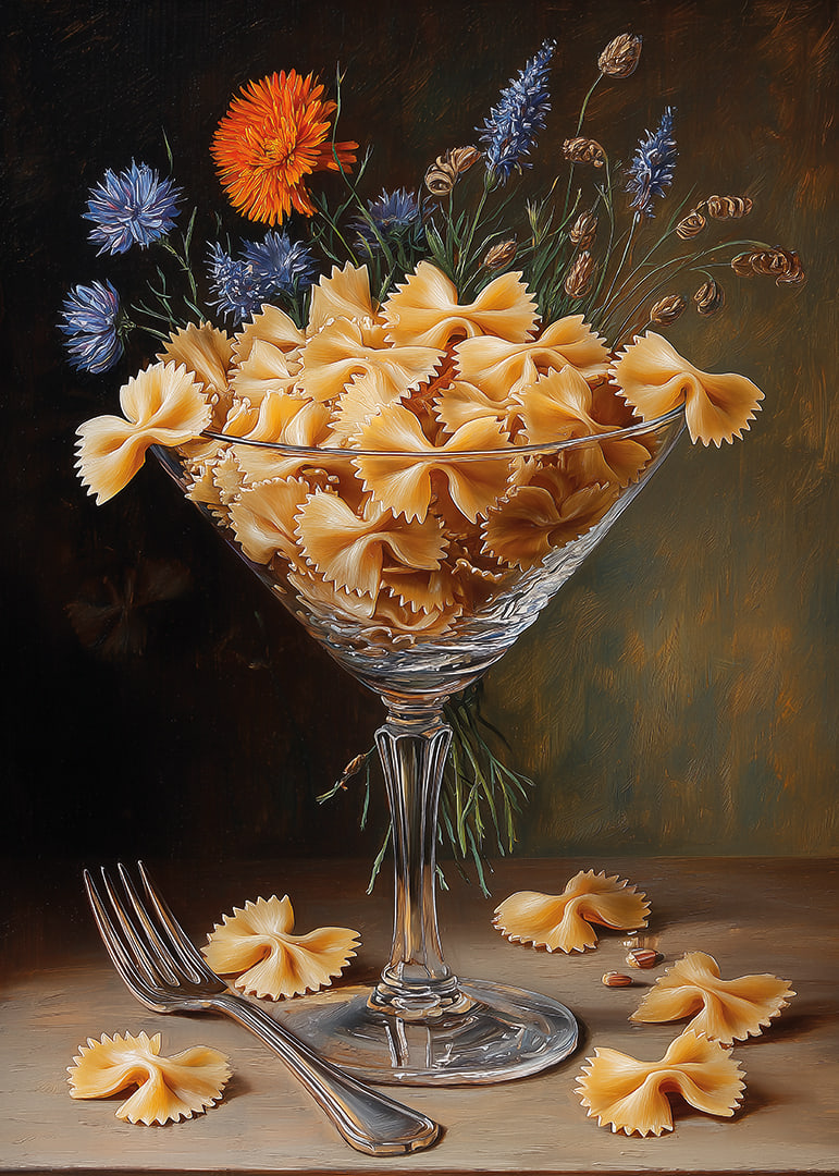 Pasta romance in an elegant glass creates a warm style.-12