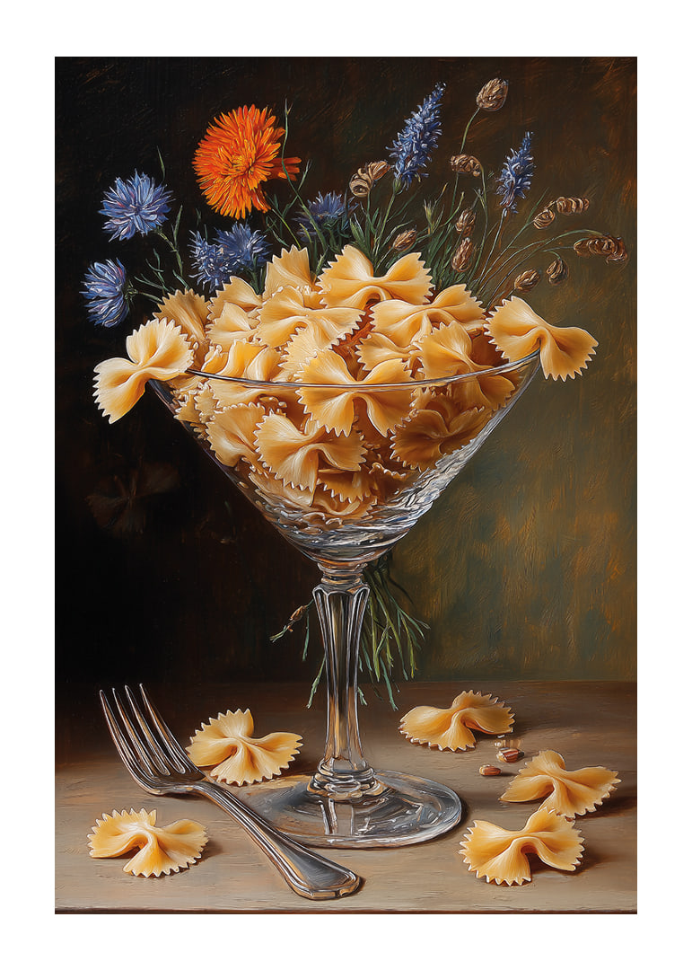 Pasta romance in an elegant glass creates a warm style.-12