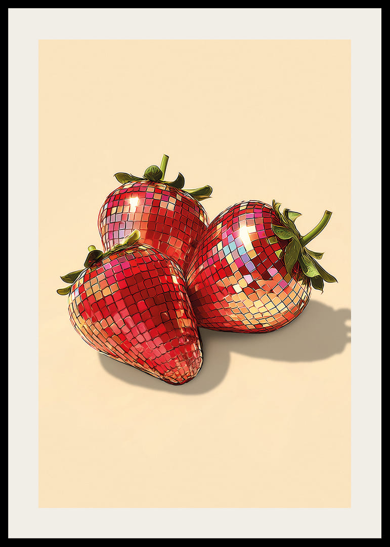 Les fraises scintillent sous les lumières disco et apportent de la joie à la vie.-12