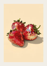 Les fraises scintillent sous les lumières disco et apportent de la joie à la vie.-3