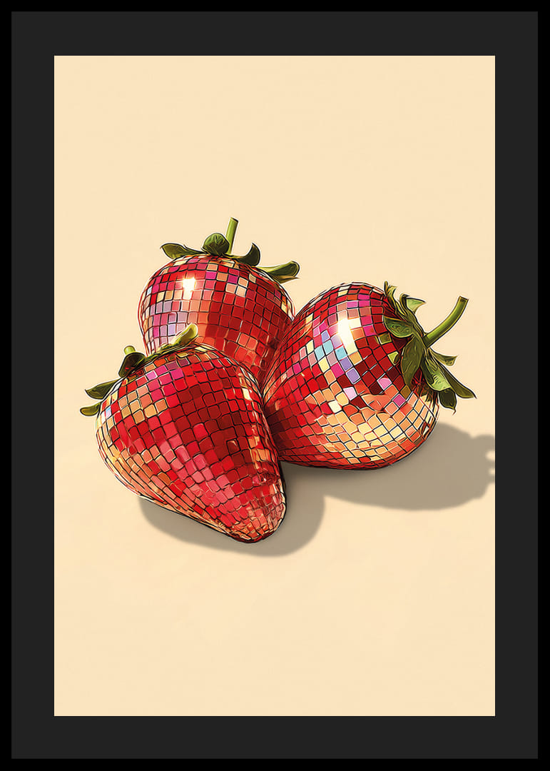 Les fraises scintillent sous les lumières disco et apportent de la joie à la vie.-12