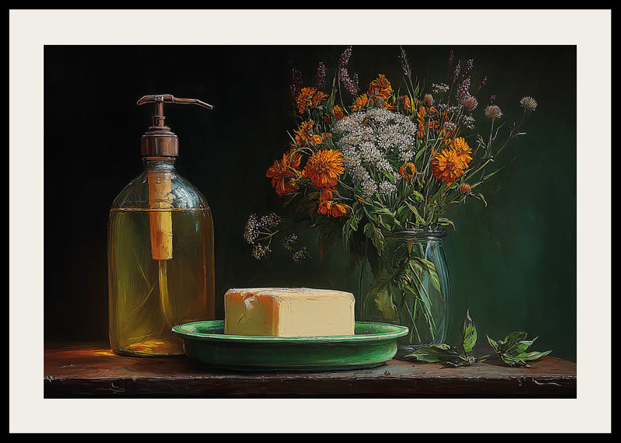 Ein zeitloses Stillleben mit Blumen, das den Geist verzaubert.-12