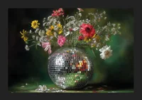 Flowers in a mirror vase that spread magic and elegance.-5