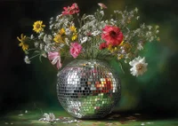 Flowers in a mirror vase that spread magic and elegance.-7