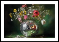 Flowers in a mirror vase that spread magic and elegance.-0