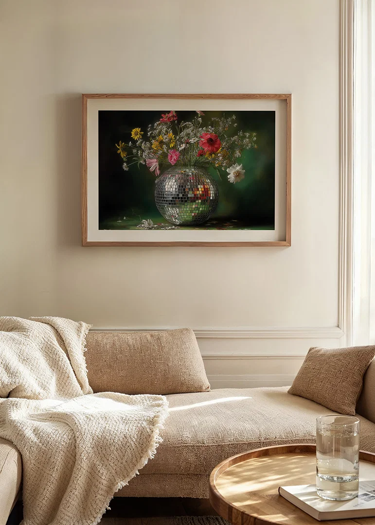 Flowers in a mirror vase that spread magic and elegance.-12