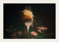 Vork waarmee u elegant een perfect ingepakte bundel pasta kunt optillen.-3