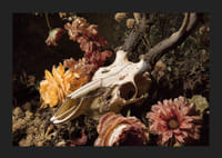 Une combinaison spectaculaire de fleurs et de crânes d'animaux.-5