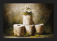 Charmerende komposition af margueritter og rullede teksturer.-5