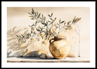 Timeless beauty with its motif of an antique pot adorned with olive branches.-0
