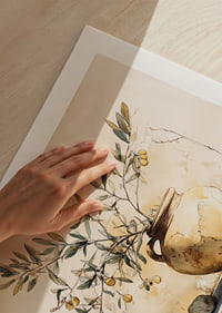 Timeless beauty with its motif of an antique pot adorned with olive branches.-9