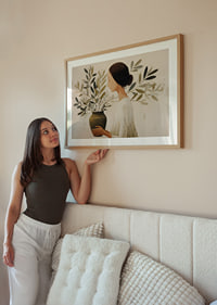 A woman with flowers creates an atmosphere of tranquility and harmony.-8
