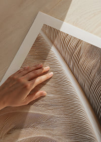Feathers in soft, subtle patterns enchant the viewer.-9