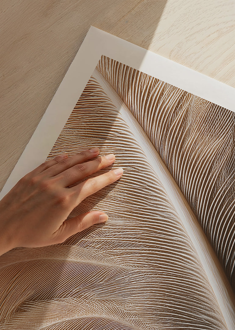 Feathers in soft, subtle patterns enchant the viewer.-12