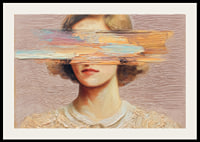 Elegant face hidden behind abstract brush strokes.-2
