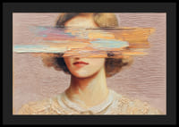 Elegant gezicht verborgen achter abstracte penseelstreken.-4