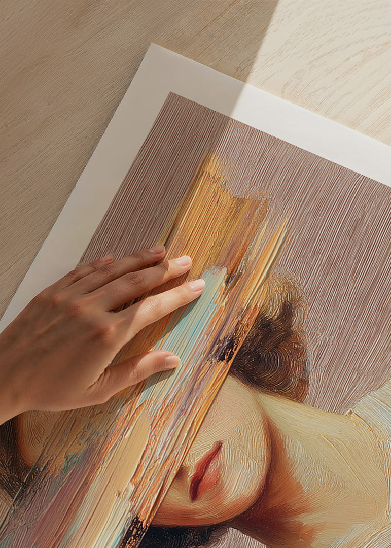 Elegant face hidden behind abstract brush strokes.-12