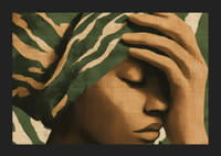 A meditative image in earthy tones with an elegant patterned shawl.-5