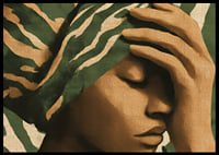 A meditative image in earthy tones with an elegant patterned shawl.-6