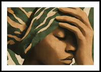 A meditative image in earthy tones with an elegant patterned shawl.-0