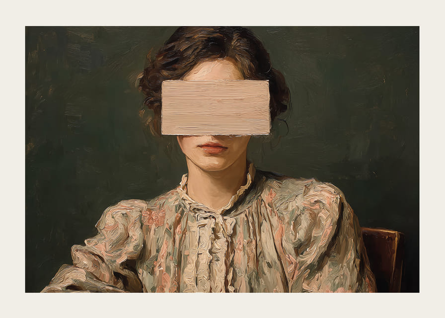 Une femme énigmatique au visage couvert crée mystère et profondeur.-12