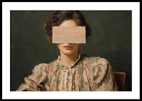 An enigmatic woman with a covered face creates mystery and depth.-0