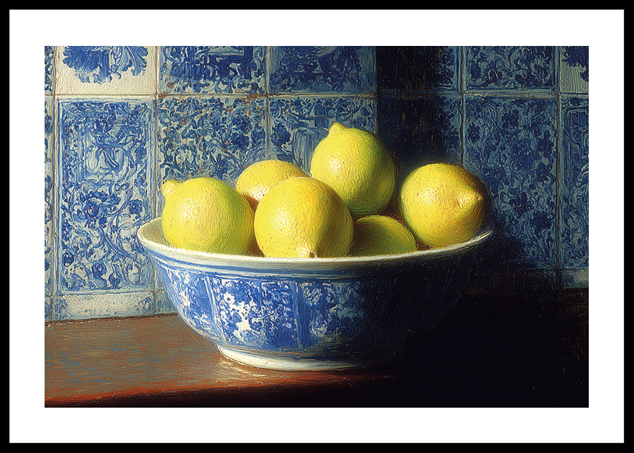 Colorful lemons in a classic bowl spread freshness.-12