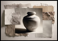 A rustic pot against a backdrop of tactile textures.-0