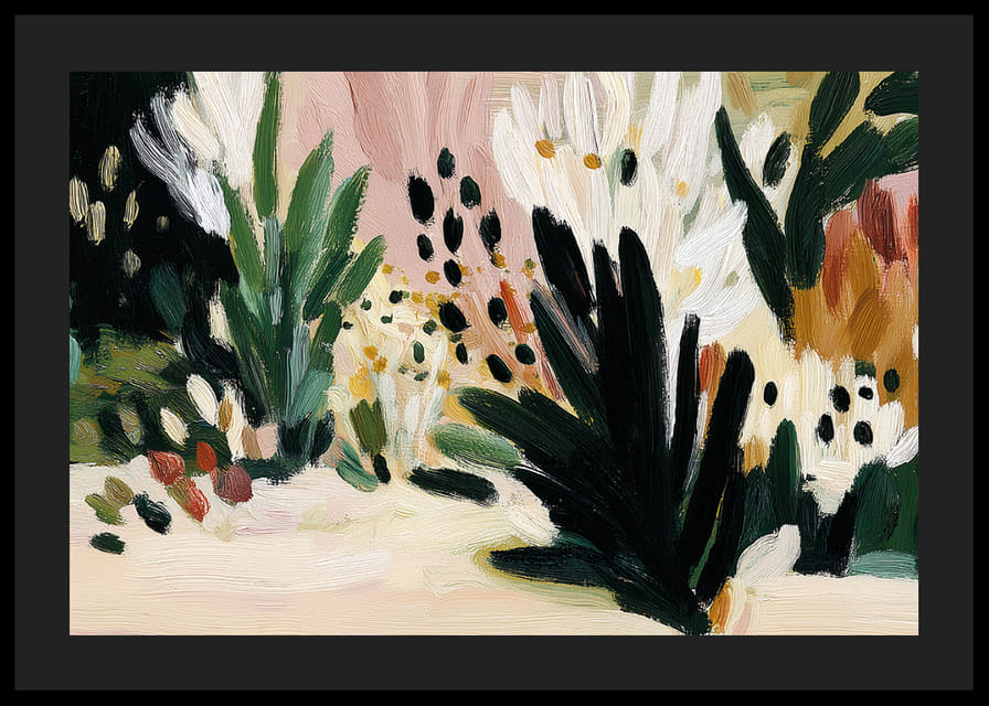 Livlige blomster danser i bløde penselstrøg.-12