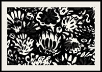 Black and white flowers create a dramatic pattern.-2